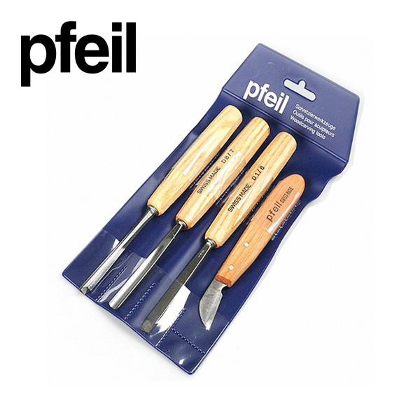 PFEIL 초보자용 D형 조각도 세트 4PCS Carving Tool Starter Set D Size Set 4 piece D 4er