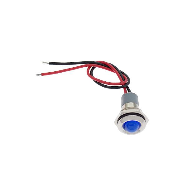 14파이 LED 메탈 방수 HIGH 12-24V 파랑 150mm [VLT-MLH011]