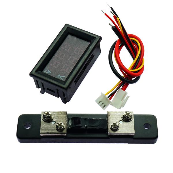 전압 전류 듀얼 디지털 볼트미터 50A RED [VLT-VCM006]