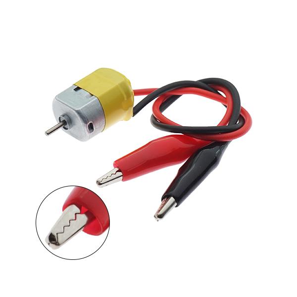 130 소형 DC 모터 3V 10000RPM (악어클립 와이어) [VLT-MD036]