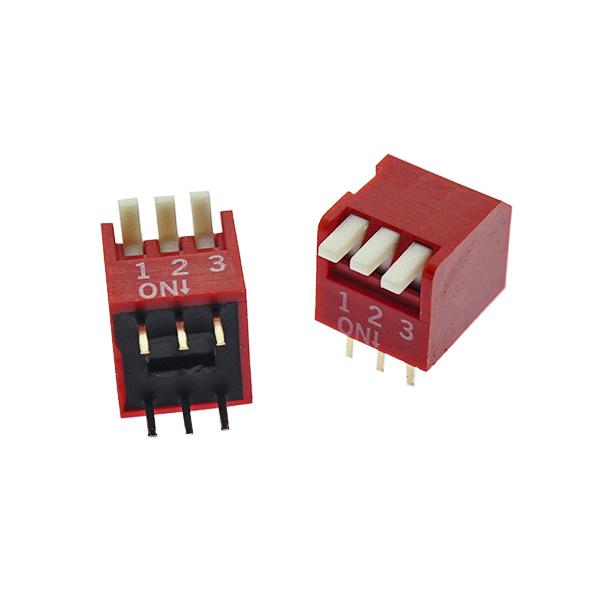 앵글 DIP 스위치 2.54MM 3P 빨강 [VLT-DSW007]