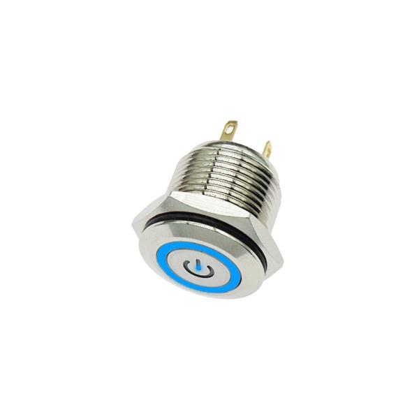 16파이 전원 LED 메탈 UNLOCK 2.8V FLAT 파랑 [VLT-MSW009]