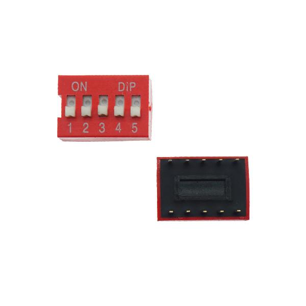 DIP 스위치 2.54MM 5P 빨강 [VLT-DSW004]