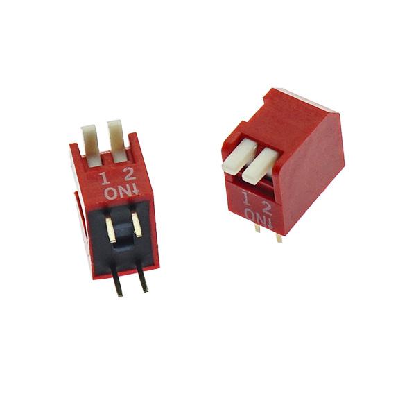 앵글 DIP 스위치 2.54MM 2P 빨강 [VLT-DSW006]