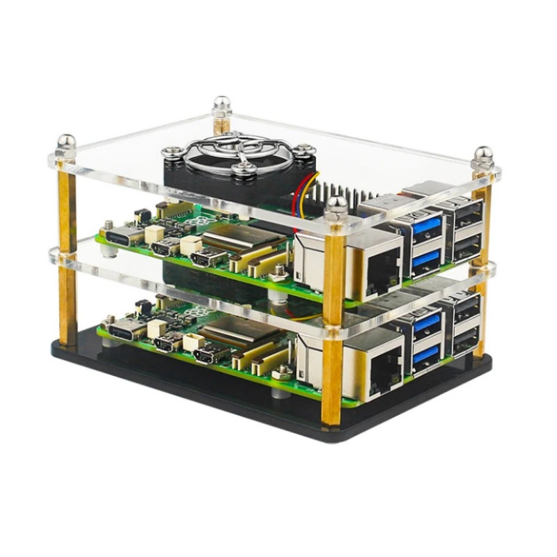 라즈베리파이 5 적층형 아크릴 케이스 2단 [VLT-RP031]