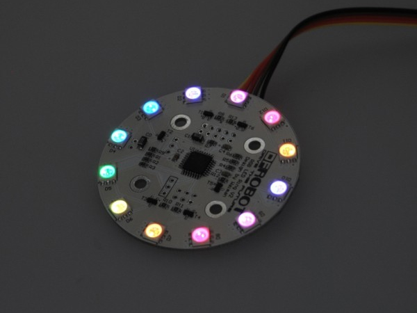 디바이스마트,오픈소스/코딩교육 > 아두이노 > 아두이노 LED/LCD모듈,DFROBOT,Rainbow LED Ring V3 [DFR0141],ATMEGA168을 이용한 RGB를 자동 제어할수 있는 LED모듈 , 입력전압 5V
