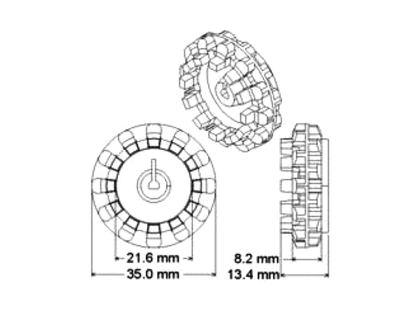 디바이스마트,기계/제어/로봇/모터 > 로봇부품 > 바퀴/휠 > 일반 바퀴,DFROBOT,Wheel 42x19mm (Pair)[FIT0085],● 바퀴 전체 지름 : 42mm / ● 타이어휠 직경 : 35mm