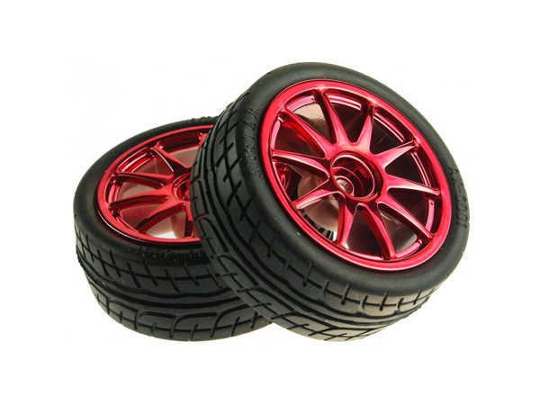 D65mm Rubber Wheel Pair - Red (without shaft)[FIT0199-R]