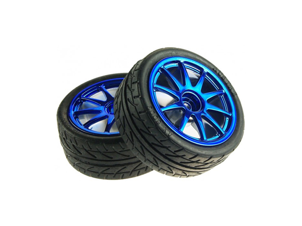 D65mm Rubber Wheel Pair - Blue (without shaft)[FIT0199-B]