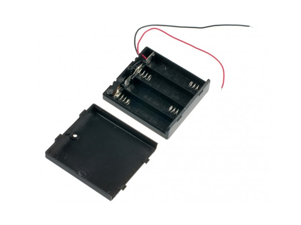 디바이스마트,전원/파워/배터리 > 배터리/배터리홀더 > 배터리홀더 Holder > AA용 홀더,DFROBOT,4xAA battery holder(square with cover) [FIT0080],셀 규격 : AA형 / 셀 갯수 : 4개(직렬) / 전압 : 6V / 출력단자 : 피복전선 / 재고소진시 납기 1주