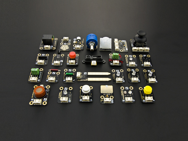 디바이스마트,오픈소스/코딩교육 > 아두이노 > 아두이노 교육용키트,DFROBOT,아두이노용 27종 센서키트 Gravity: 27 Pcs Sensor Kit for Arduino [KIT0011],불꽃센서,led 모듈,조이스틱모듈,사운드센서등 총 27종 센서세트 제품입니다