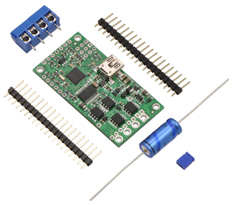 디바이스마트,기계/제어/로봇/모터 > 모터드라이버 > DC모터 드라이버 > 500W 이하 DC모터 드라이버,Pololu,Pololu Simple High-Power Motor Controller 18v15 #1377,1채널 DC모터 드라이버. 5.5 ~ 30 V / 15 A / 2.8cm x 5.3cm / 7g