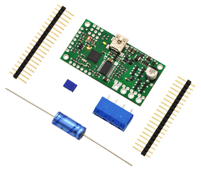 디바이스마트,기계/제어/로봇/모터 > 모터드라이버 > DC모터 드라이버 > 300W 이하 DC모터 드라이버,Pololu,Pololu Simple Motor Controller 18v7 #1373,1채널 DC모터 드라이버. 5.5 ~ 30 V / 7 A / 2.8cm x 5.3cm / 7g