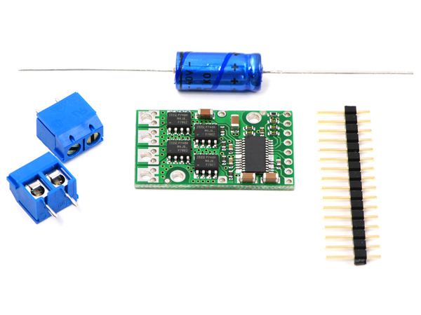 디바이스마트,기계/제어/로봇/모터 > 모터드라이버 > DC모터 드라이버 > 500W 이하 DC모터 드라이버,Pololu,Pololu High-Power Motor Driver 18v15 #755,MOSFET H-bridge motor driver. 5.5 ~ 30 V / 15 A