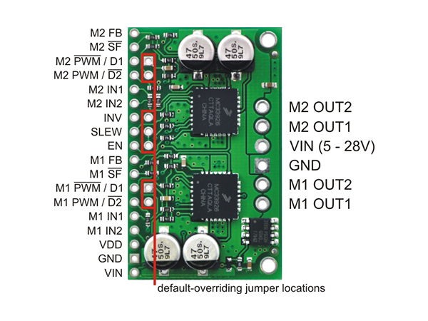 디바이스마트,기계/제어/로봇/모터 > 모터드라이버 > DC모터 드라이버 > 100W 이하 DC모터 드라이버,Pololu,Dual MC33926 Motor Driver Carrier #1213,2채널 MC33926 모터드라이버 5 ~ 28 V / 3 A (최대 5 A)
