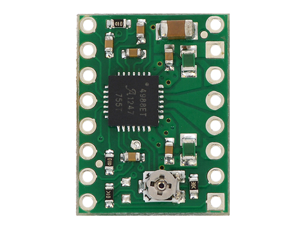 디바이스마트,기계/제어/로봇/모터 > 모터드라이버 > 스텝모터 드라이버 > 바이폴라 스텝모터 드라이버,Pololu,A4988 Stepper Motor Driver Carrier #1182,A4988 모터드라이버 breakout board. 8 ~ 35V / 1A. (Full step ~ 1/16 step, 총 5 step)