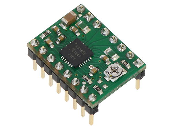 디바이스마트,기계/제어/로봇/모터 > 모터드라이버 > 스텝모터 드라이버 > 바이폴라 스텝모터 드라이버,Pololu,A4988 Stepper Motor Driver Carrier #1182,A4988 모터드라이버 breakout board. 8 ~ 35V / 1A. (Full step ~ 1/16 step, 총 5 step)