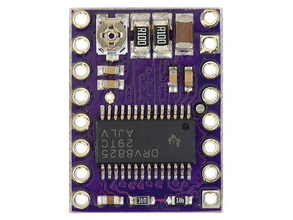 디바이스마트,기계/제어/로봇/모터 > 모터드라이버 > 스텝모터 드라이버 > 바이폴라 스텝모터 드라이버,Pololu,DRV8825 Stepper Motor Driver Carrier, High Current #2133,DRV8825 모터드라이버 breakout board. 8 ~ 45V / 1.5A. (Full step ~ 1/32 step, 총 6 step). 기본 버전에 비해 고전류 제품입니다.