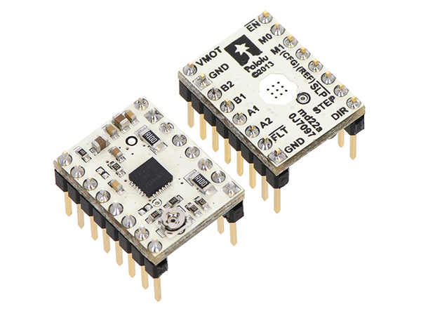 디바이스마트,기계/제어/로봇/모터 > 모터드라이버 > 스텝모터 드라이버 > 바이폴라 스텝모터 드라이버,Pololu,DRV8834 Low-Voltage Stepper Motor Driver Carrier #2134,DRV8834 모터드라이버 breakout board. 2.5 ~ 10.8V / 1.5A. (Full step ~ 1/32 step, 총 6 step). A4988 버전과 유사한 인터페이스를 가지고 있으며, 저전압 제품입니다.