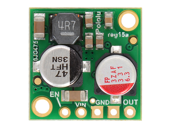 디바이스마트,전원/파워/배터리 > DC-DC 컨버터 모듈 > 강하형 모듈(외장) > 비절연 스위칭 모듈,Pololu,Pololu 3.3V, 2.5A Step-Down Voltage Regulator D24V25F3 #2849,외장형 / 고정출력전압 / 1ch 출력 / 강하형 비절연 스위칭 컨버터 / 입력전압 : 4.3V~38V / 출력전압 : 3.3V / 출력전류 : 2.5A / 변환효율 : 85%~95% / 입력단자 : 스루홀 / 출력단자 : 스루홀 / 패키지 : PCB