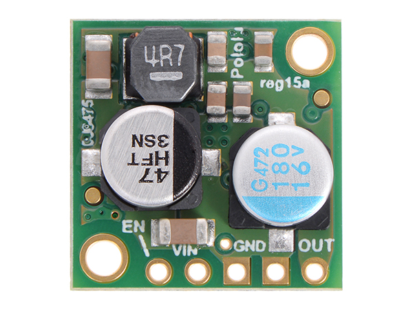 디바이스마트,전원/파워/배터리 > DC-DC 컨버터 모듈 > 강하형 모듈(외장) > 비절연 스위칭 모듈,Pololu,Pololu 9V, 2.5A Step-Down Voltage Regulator D24V25F9 #2854,외장형 / 고정출력전압 / 1ch 출력 / 강하형 비절연 스위칭 컨버터 / 입력전압 : 10V~38V / 출력전압 : 9V / 출력전류 : 2.5A / 변환효율 : 85%~95% / 입력단자 : 스루홀 / 출력단자 : 스루홀 / 패키지 : PCB