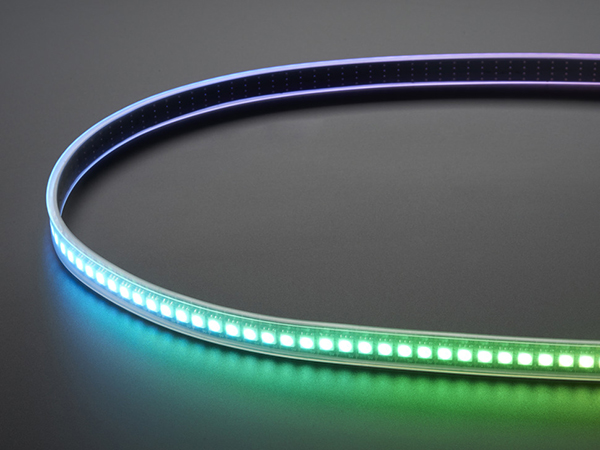 디바이스마트,LED/LCD > LED 인테리어조명 > LED 스트립,Adafruit,Adafruit DotStar Digital LED Strip - Black 144 LED/m - One Meter - BLACK [ada-2241],5050 사이즈 DotStar LED / 144LED, 1m / black flex PCB / 24-bit color / 이어 붙이거나 자를 수 있습니다 / 5 VDC 전원 사용( 5V/4A 사용 : 최대 1m, 5V/10A 사용 : 최대 2m ) / 너비 : 13mm, 두께 : 4mm / Pixel pitch: 7mm