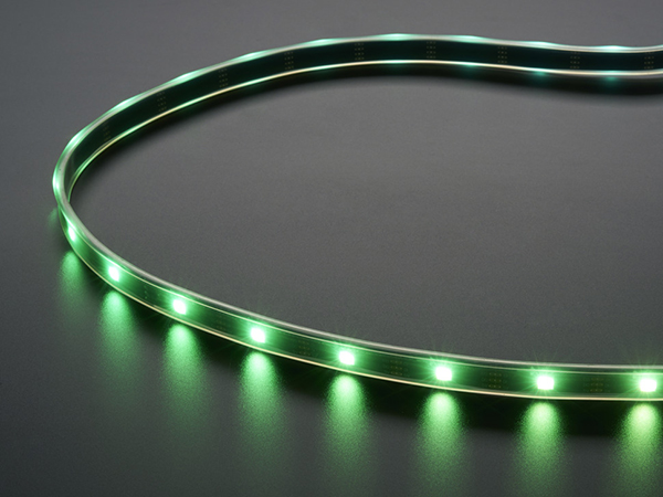 디바이스마트,LED/LCD > LED 인테리어조명 > LED 스트립,Adafruit,Adafruit DotStar Digital LED Strip - Black 30 LED - Per Meter - BLACK [ada-2578],5050 사이즈 DotStar LED / 30LED, 1m / black flex PCB / 24-bit color / 이어 붙이거나 자를 수 있습니다 / 5 VDC 전원 사용( 5V/4A 사용 : 최대 1m, 5V/10A 사용 : 최대 2m ) / 너비 : 13mm, 두께 : 4mm / Pixel pitch: 33.3mm