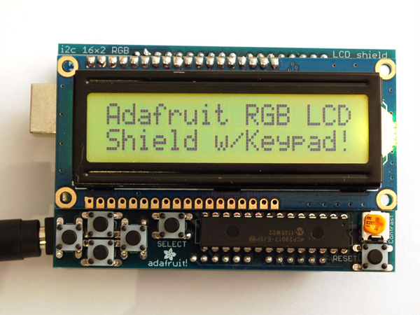 디바이스마트,오픈소스/코딩교육 > 아두이노 > 아두이노 호환쉴드,Adafruit,RGB LCD Shield Kit w/ 16x2 Character Display - Only 2 pins used! - POSITIVE DISPLAY [ada-716],아두이노 호환 실드 / 16x2 Character LCD(Positive) + 5버튼(4방향, 선택) 키패드 / USA-made(PCB, 버튼, 헤더 등) / PWM 미포함 / 53.34 x 81.28 mm / 마운팅홀 - 2.5mm