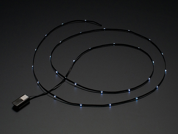 Litex White LEDs on Black Fabric Ribbon Pack - 1.5 meter 30 LEDs [ada-1397]