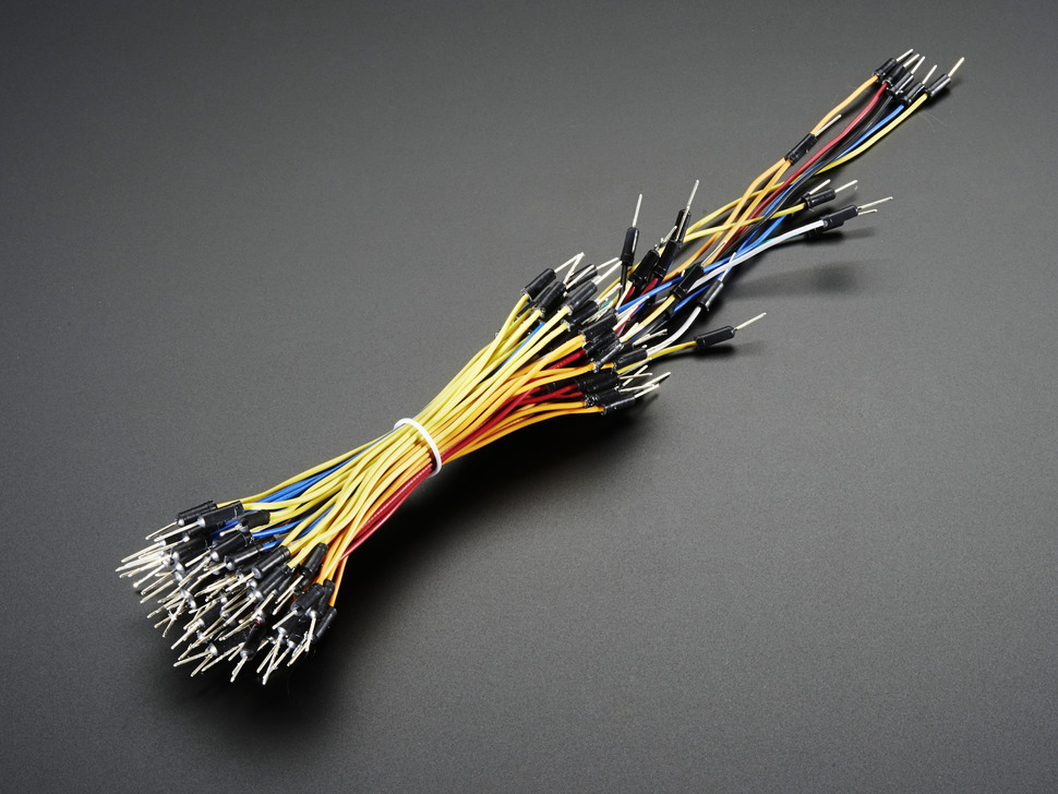 디바이스마트,케이블/전선 > 점퍼/하네스/악어/바나나 > 점퍼 와이어/케이블,Adafruit,Breadboarding wire bundle [ada-153],빨강, 주황, 노랑, 초록, 파랑, 검정, 갈색, 흰색의 총 8가지 색상, 65개의 점퍼와이어 입니다.