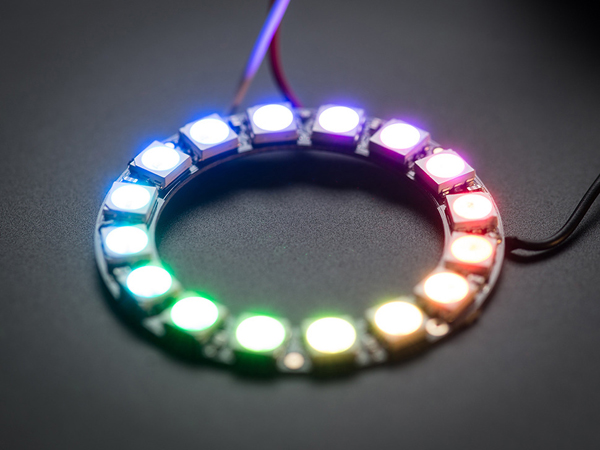 디바이스마트,LED/LCD > LED 인테리어조명 > LED 모듈,Adafruit,NeoPixel Ring - 16 x WS2812 5050 RGB LED with Integrated Drivers [ada-1463],44.5mm 외경 / 16개의 고휘도 NeoPixel LED / 각 LED는 개별 컨트롤 및 주소할당 가능