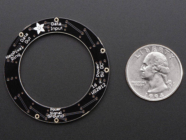 디바이스마트,LED/LCD > LED 인테리어조명 > LED 모듈,Adafruit,NeoPixel Ring - 16 x WS2812 5050 RGB LED with Integrated Drivers [ada-1463],44.5mm 외경 / 16개의 고휘도 NeoPixel LED / 각 LED는 개별 컨트롤 및 주소할당 가능