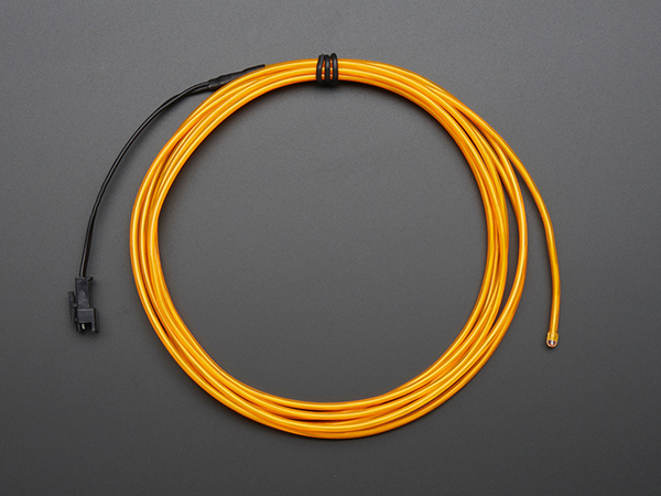 디바이스마트,LED/LCD > LED 관련 상품 > EL Wire/tape/sheet,Adafruit,EL wire starter pack - Yellow 2.5 meter [ada-585],2.5 M 고휘도 EL Wire !! / EL 인버터, 히트싱크, 구리테이프, 폼테이프 포함(배터리 별매) / Yellow