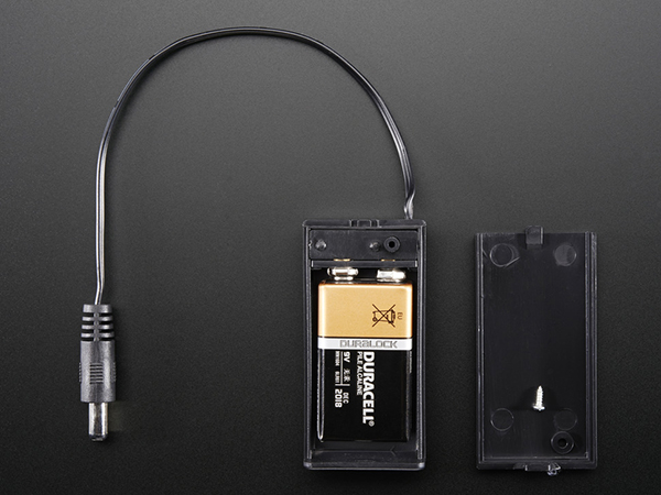 디바이스마트,전원/파워/배터리 > 배터리/배터리홀더 > 배터리홀더 Holder > 9V 배터리용 스냅/홀더,Adafruit,9V battery holder with switch & 5.5mm/2.1mm plug [ada-67],on-off 스위치와 플러그(5.5 x 2.1 mm)가 장착된 9V용 배터리 홀더 / 68mm x 33mm x 21mm, 12cm(전선 길이) / 배터리, 나사 별매