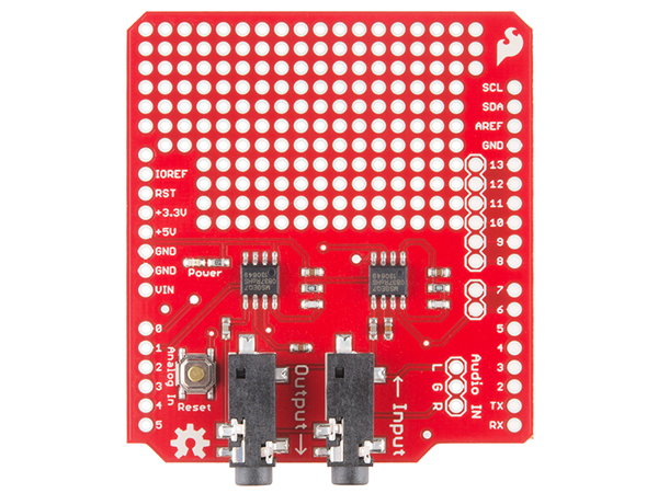 디바이스마트,오픈소스/코딩교육 > 아두이노 > 아두이노 호환쉴드,SparkFun,Spectrum Shield [DEV-13116],아두이노 호환, 스테레오 오디오를 채널당 7-band로!