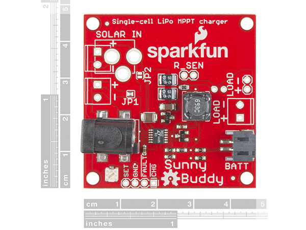 디바이스마트,MCU보드/전자키트 > 전원/신호/저장/응용 > 태양열/태양추적,SparkFun,SparkFun Sunny Buddy - MPPT Solar Charger [PRT-12885],솔라패널을 통한 리튬폴리머 배터리 충전용 키트