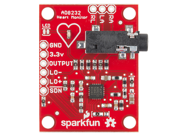 디바이스마트,MCU보드/전자키트 > 센서모듈 > 근전도/심박/바이오 > 근전도/심박센서,SparkFun,SparkFun Single Lead Heart Rate Monitor - AD8232 [SEN-12650],AD8232 SparkFun Single Lead Heart Rate Monitor / 이 제품은 의료기기가 아닙니다.