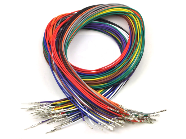 Wires with Pre-crimped Terminals 50-Piece Rainbow Assortment M-F 24'