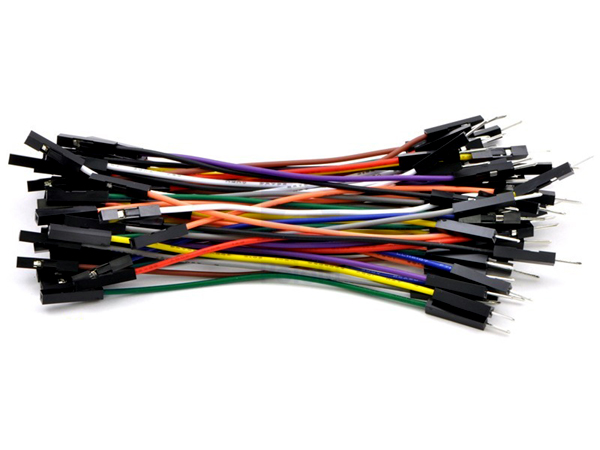 Premium Jumper Wire 50-Piece Rainbow Assortment M-F 3'