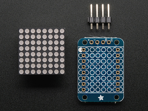 디바이스마트,LED/LCD > LED 인테리어조명 > LED 모듈,Adafruit,Adafruit Mini 8x8 LED Matrix w/I2C Backpack - Yellow [ada-871],LED backpack + Ultra-bright 8x8 yellow matrix + 4-pin header