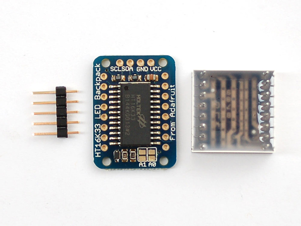 디바이스마트,LED/LCD > LED 인테리어조명 > LED 모듈,Adafruit,Adafruit Mini 8x8 LED Matrix w/I2C Backpack - Ultra Bright White [ada-1080],LED backpack + Ultra-bright 8x8 white matrix + 4-pin header / 20mm x 28mm x 4mm