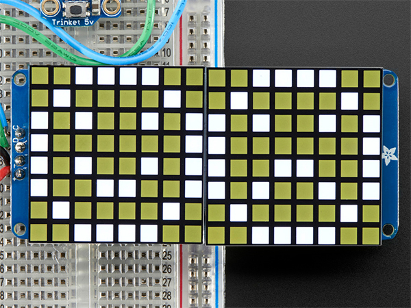 16x8 1.2' LED Matrix + Backpack - Ultra Bright Square White LEDs [ada-2044]