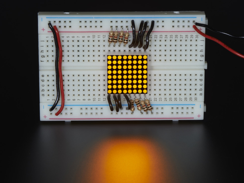 디바이스마트,LED/LCD > FND/도트매트릭스 > 도트매트릭스 > 8X8 도트매트릭스,Adafruit,Miniature 8x8 Yellow LED Matrix [ada-860],배열 : 8x8 / 사이즈 : 0.8inch / 전압 : 2.1V / 전력 : 70mW / 픽셀 : 64 / 색상 : 옐로우(Yellow) / 아두이노 호환