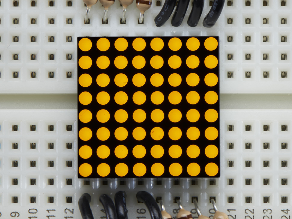 디바이스마트,LED/LCD > FND/도트매트릭스 > 도트매트릭스 > 8X8 도트매트릭스,Adafruit,Miniature 8x8 Yellow LED Matrix [ada-860],배열 : 8x8 / 사이즈 : 0.8inch / 전압 : 2.1V / 전력 : 70mW / 픽셀 : 64 / 색상 : 옐로우(Yellow) / 아두이노 호환