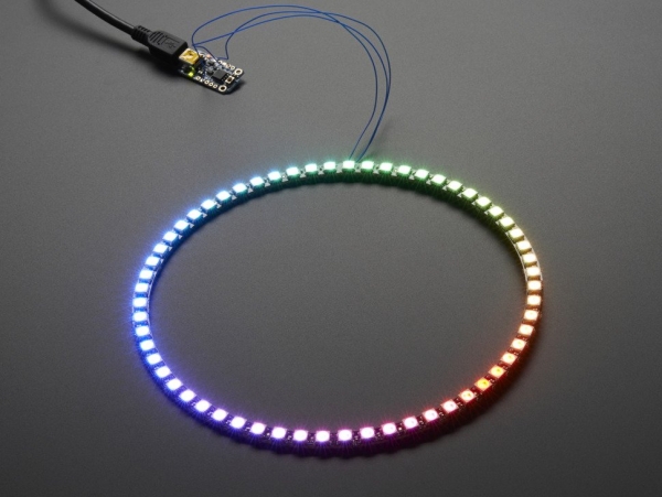 NeoPixel 1/4 60 Ring - WS2812 5050 RGB LED w/ Integrated Drivers [ada-1768]