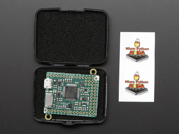 디바이스마트,오픈소스/코딩교육 > 파이썬/IoT 개발 보드 > STM,Adafruit,MicroPython pyboard - v1.0 [ada-2390],STM32F405RG microcontroller / 168 MHz Cortex M4 CPU + 1024KB flash ROM, 192KB RAM / Micro USB connector + Micro SD card slot + 3-axis accelerometer (MMA7660) + Real time clock