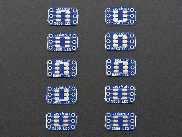 디바이스마트,MCU보드/전자키트 > 디스플레이 > LED,Adafruit,5050 LED breakout PCB - 10 pack! [ada-1762],5050 LED breakout PCB set / 5050 sized LED를 납땜하여 활용할 수 있는 PCB / 10개 1묶음 / 13mm x 8mm