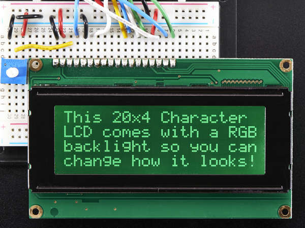 디바이스마트,LED/LCD > LCD 캐릭터/그래픽 > 캐릭터 LCD,Adafruit,RGB backlight negative LCD 20x4 + extras - RGB on black [ada-498],full color RGB characters + dark background / 5V logic / ~40mA per LED