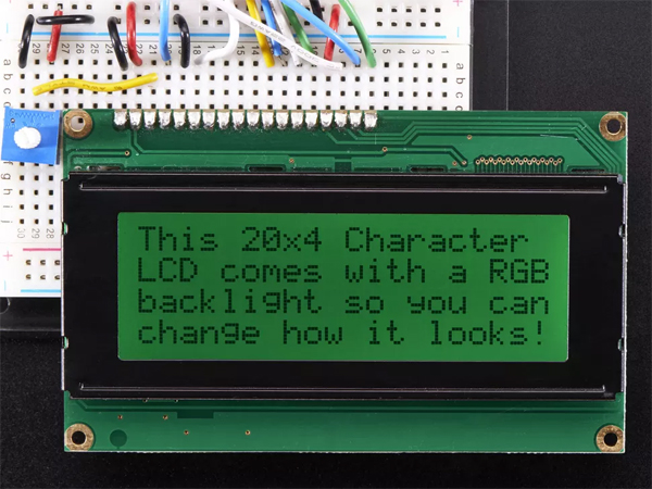 디바이스마트,LED/LCD > LCD 캐릭터/그래픽 > 캐릭터 LCD,Adafruit,RGB backlight positive LCD 20x4 + extras - black on RGB [ada-499],black characters + full color RGB background / 5V logic / ~40mA per LED