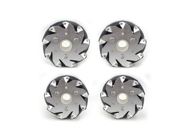 A set of 100mm Aluminium Mecanum wheels (4 pieces)/Bearing Rollers [NX-14094]